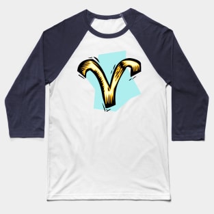 Aries Zodiac Symbol Baseball T-Shirt